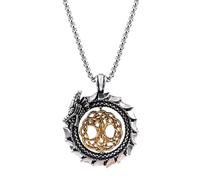 Sumpgle Collar Colgante Ouroboros para Hombre Dragón de Metal Hip Hop Personalizado Punk Instagram Joyería Accesorio de Moda Único