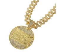 Sumpgle Collar con colgante de hip hop, estilo vintage, diamantes de imitación, adornado, unisex, regalo para días especiales, 2