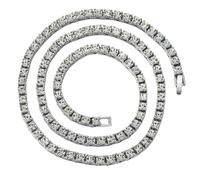 Sumpgle Collar de cadena de metal estilo hip hop con circonita cúbica unisex, 22 inch/55 CM