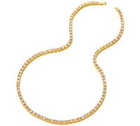 Sumpgle Collar de cadena de metal estilo hip hop con circonita cúbica unisex, 8 inch/20 CM