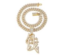 Sumpgle Collar de estilo hip hop, regalo para hombres y mujeres, 50 cm-Cuban