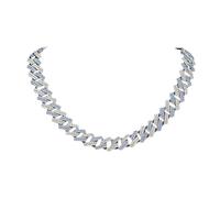 Sumpgle Collar de metal estilo hip hop para hombre, con colgante de cruz de circonita cúbica multicolor para regalo, 8 inch/20 cm