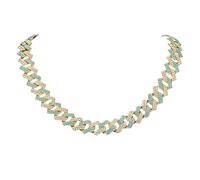 Sumpgle Collar de metal estilo hip hop para hombre, con colgante de cruz de circonita cúbica multicolor para regalo, 24 inch/60 cm