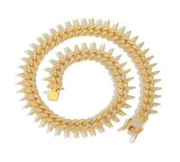 Sumpgle Juego de collar de cadena de hip hop para hombre, regalo de joyería con pinchos, 22 inch/55 cm