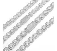 Sumpgle Juego de collar de hip hop con diseño cuadrado de cubo de hielo para hombre, joyería de moda regalo, 18 inch/45 cm