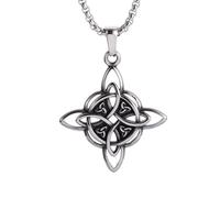Sumpgle Majestuoso collar colgante de nudo celta para hombre accesorio de joyería de acero inoxidable de estilo nacional de moda