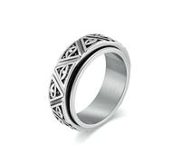Sumpgle Mitología egipcia antigua ojo de Horus anillo giratorio de acero inoxidable pirámide triangular guardián joyería de acero de titanio joyería de moda para un