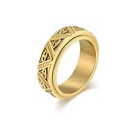 Sumpgle Mitología egipcia antigua ojo de Horus anillo giratorio de acero inoxidable pirámide triangular guardián joyería de acero de titanio joyería de moda para un
