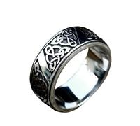 Sumpgle Nordic Viking Celtic Knot Titanio Acero Anillo para hombre Retro Minimalista Moda Anillo de Acero Inoxidable