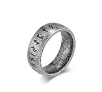 Sumpgle Runa vikinga Anillo de acero de titanio Joyería de símbolo antiguo Anillo de moda unisex