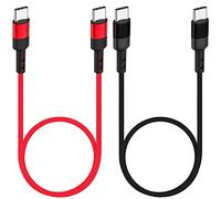 SUMPK 50cm USB C a USB C 2 packs, 60 W PD USB tipo C Cable de carga de nailon compatible con MacBook Air, Samsung Galaxy S21/S21+/S20+ Ultra Note 20, Pixel 4/3 XL