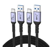SUMPK Android Auto USB C Cable [2m 2Packs], 10Gbps Transmisión de datos USB A a USB C Cable compatible con Auto Play, Cargador de automóviles, iPhone 16/15, Samsung Galaxy
