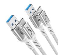 SUMPK Cable USB C de 1m 2 paquetes, carga rápida 60W y transferencia de datos de 10Gbps, cable de cargador tipo C compatible con Android Auto, CarPlay, Samsung Galaxy, iPad, MacBook (blanco)
