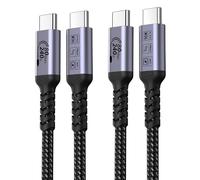 SUMPK USB C a USB C Cable 80Gbps 1m 2 paquetes, 240W USB 4 cable, Gen 4 cable de datos, 16K HDR Videomonitor Compatible con Thunderbolt 5, iPhone 16 Pro Max, iPhone 15/15Plus, MacBook, iPad, eGPU