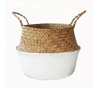 Sumshy Plegable Cesta Cesto Ropa Sucia con asa, Cesta de Picnic Hecha a Mano de Algas Marinas, Cestas Almacenaje Baño, Cesta Gourmet, Cesta Juguetes, Cestas de almacenaje para Ropa, Plantas, Frutas