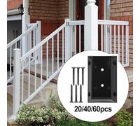 Sumsoctober Conectores de soporte de barandilla de cubierta para poste de madera de 2 x 4 pulgadas, sistema de soporte de balaustres de nailon negro, paquete de 20 (60 unidades)