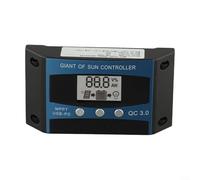 Sumsoctober Controlador de carga solar con tecnología de pantalla LCD, regulador USB dual de 12 V/24 V para sistema de panel solar, monitoreo de voltaje y corriente en tiempo real (30 A)