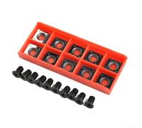 Sumsoctober Cortador cuadrado de carburo inserta cuchillos, reemplazo indexable para herramientas de torneado de torno de madera, con tornillos