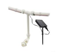 Sumsoctober Fuente de piscina de doble cabezal con control remoto con pantalla solar de agua, fuente ajustable iluminada por chorro para piscinas enterradas sobre el suelo, 11 colores LED, 6 modos