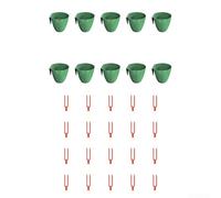 Sumsoctober Kit de cultivo de raíz de fresa, 10 tazas de propagación y 20 tenedores, juego de iniciación de plantas colgantes para jardinería en interiores y exteriores, sistema de trasplante fácil