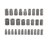 Sumsoctober Kit de extractores de pernos de 32 piezas con adaptadores de 1/4 y 3/8 pelados, removedor de tuercas de pernos oxidados dañados, amplia gama de tamaños de 6 mm a 19 mm para mecánicos de