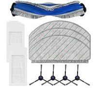 Sumsoctober Kit de paño de fregona con filtro de cepillo lateral principal para aspiradora ECOVACS/DEEBOT N20 N20 PLUS Juego de piezas de repuesto con paños de microfibra y cepillos de nailon (A)