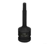 Sumsoctober Llave de vaso de 12 pulgadas, diseño hexagonal con agujero de pasador para bloqueo seguro, compatible con herramientas neumáticas y alimentadas por batería (H6)