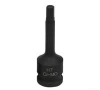 Sumsoctober Llave hexagonal de 12 pulgadas compatible con herramientas de aire y batería con marcas de tamaño grabadas y agujero de pasador de bloqueo para un ajuste seguro (H7)
