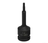 Sumsoctober Llave hexagonal de 12 pulgadas compatible con herramientas de aire y batería con marcas de tamaño grabadas y agujero de pasador de bloqueo para un ajuste seguro (H4)