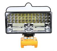 Sumsoctober Luz de trabajo LED de 7 pulgadas con mango ajustable brillo giratorio impermeable luz para mantenimiento de vehículos eventos al aire libre lugares de trabajo (amarillo)