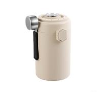 Sumsoctober Recipiente de grano de café al vacío con higrómetro, tarro de almacenamiento hermético de acero inoxidable con sello de un botón y fecha para café fresco, té y alimentos secos (blanco)