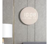 Sumsoctober Reloj de pared digital LED moderno, visualización de hora, temperatura, fecha, calendario, reloj silencioso para sala de estar, oficina, dormitorio