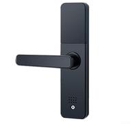 Sumsoctober Smart Home Cerradura electrónica de puerta de huellas dactilares con control de aplicación, múltiples métodos, antirrobo, seguridad, acceso de copia de seguridad, negro (versión estándar)