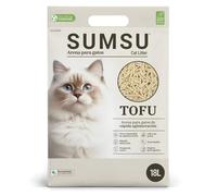 SUMSU Arena de Tofu para Gatos 6L, Aglomerante Rápida, 99% Sin Polvo, Control de Olores, Biodegradable, Desechable WC Aroma Leche (Milk Scent)