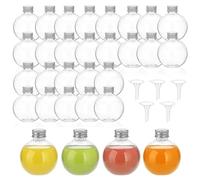 SUMTree - 30 botellas de arena de plástico pequeñas botellas de poción con tapa de aluminio y 5 mini embudos para arte decorativo, aceite esencial (150 ml, bola)