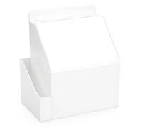 SUMtree Caja de donación de papeleta de acrílico para montaje en pared con cerradura y soporte para letreros, caja promocional con cerradura para sugerencias de votación y más (blanco)