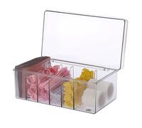 SUMTree Organizador de pestañas de plástico transparente con 6 compartimentos, Caja Organizadora de Almacenaje para Herramientas Cosméticas, Multifuncional