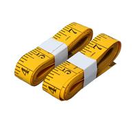 SumVibe - Cinta m?trica suave de bolsillo de 120 pulgadas (300 cm) para coser y confeccionar telas, color amarillo, paquete de 2