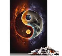 Sun and Moon Yin and Yang Puzzle Imposible,desafío for Adults Juego Educativo 1000 Piezas Obra De Arte De Juego De para Adultos, Regalos A Partir De 14 Años 1000pcs (38x26cm)
