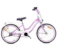 sun baby Bicicleta para niñas Heart Bike, tamaño de Rueda 20 Pulgadas, de 6 a 10 años, de Altura Ajustable, Freno v-Brake, Cremallera (Violeta)