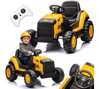 SUN BABY Cat - Tractor Eléctrico Infantil 12V, Coche eléctrico con Control Remoto, MP3 USB, Cinturón de Seguridad, Vehículo 3-6 Años