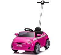 sun baby Coche Correpasillos para Niños FIAT 500 - de 18 meses, con Asa para empujar cinturón de seguridad y apertura de puerta (Rosa)