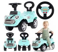 sun baby Coche de Empuje Go Go Fassion, Coche para Niños a Partir de 1 año, Efectos de Sonido, Asiento y Ruedas de plástico, protección antivuelco (Salvia)