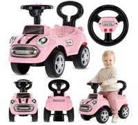 sun baby Coche de Empuje Go Go Fassion, Coche para Niños a Partir de 1 año, Efectos de Sonido, Asiento y Ruedas de plástico, protección antivuelco (Rosa)