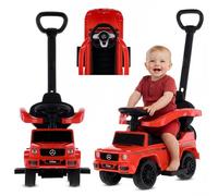 sun baby Coche de Empuje Mercedes Benz G con Licencia, Coche para Niños a Partir de 1 año, Volante con Sonido, Asiento y Ruedas de plástico, Barra de Empuje (Rojo)