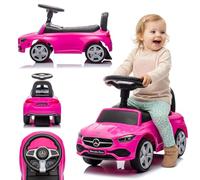 sun baby Coche de Empuje Mercedes C-Class, Coche para Niños a Partir de 1 año, Volante con Audio, Asiento con Respaldo, Espacio portaobjetos bajo el Asiento, protección antivuelco (Rosa)