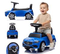 sun baby Coche de Empuje Mercedes C-Class, Coche para Niños a Partir de 1 año, Volante con Audio, Asiento con Respaldo, Espacio portaobjetos bajo el Asiento, protección antivuelco (Azul)