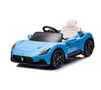 sun baby Coche eléctrico Maserati GT Cabrio, Coche para Niños a Partir de 3 años, Funciones Luminosas, Mando a Distancia, Reproductor MP3, USB, Bluetooth (Azul)