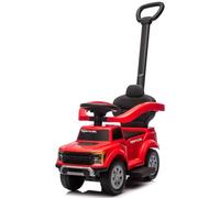 sun baby Correpasillos con empujador para niños Desde 12 Meses - Ford Raptor - Grandes Ruedas Todoterreno, Luces LED, Asiento con Respaldo y Compartimento, hasta 25 kg, Rojo