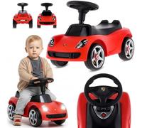 sun baby Correpasillos para niños Desde 18 Meses - Porsche Carrera GT - Volante con Botones, Faros, Pegatinas realistas, hasta 30 kg, Rojo